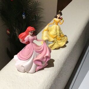 Lot of 2 Disney Princesses  Cake Toppers 4” Tall